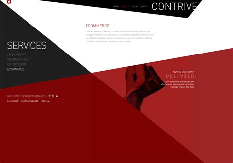 站长推荐：结构大气黑白红色英国CONTRIVE设计公司网站设计