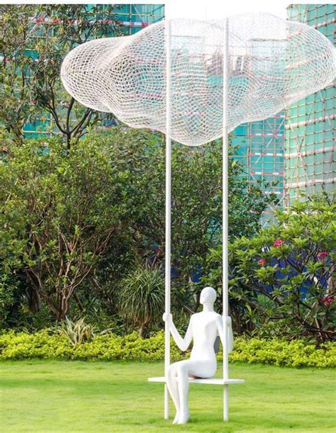 人物玻璃钢雕塑金属云朵景观学校广场雕塑_玻璃钢雕塑 - 欧迪雅 ...