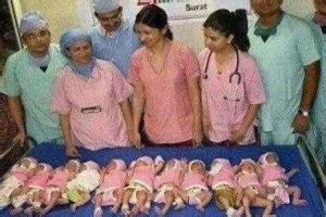 多胞胎世界纪录：最多的一胎有15个婴儿_孩子