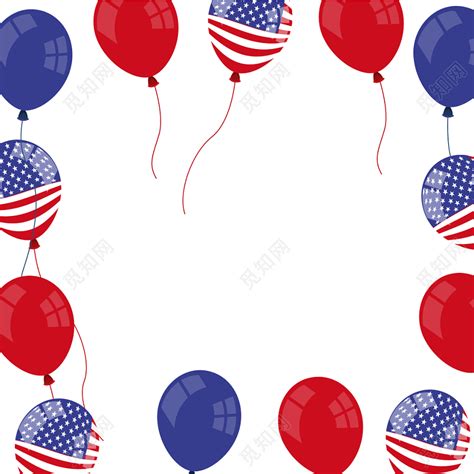 美国国旗立体气球素材免费下载 - 觅知网