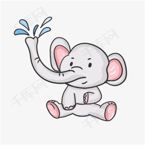 调皮的可爱卡通小象宝宝素材图片免费下载-千库网