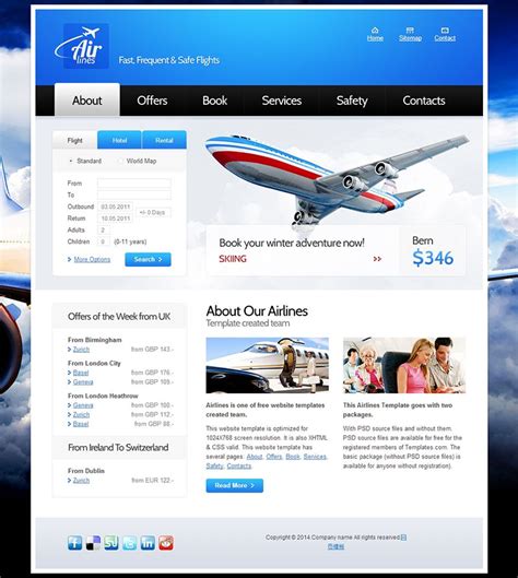 蓝色航空公司网站html5模板_企业模板_我爱模板网 - 提供下载各种免费建站资源，免费网站模板，免费网页特效，让你爱上建站！