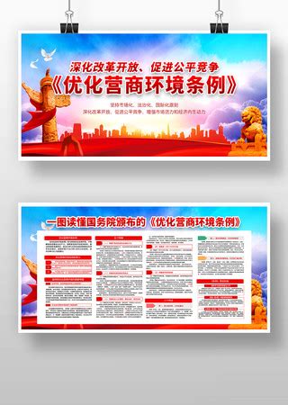 优化营商环境条例展板图片_优化营商环境条例展板设计素材_红动中国