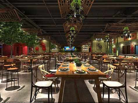 大连|亚惠餐厅泉水店美食广场-美食广场设计-商业空间设计-餐厅设计-金枫设计