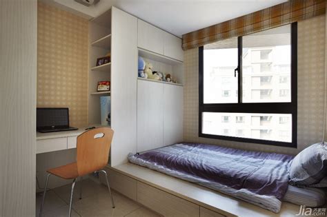 简约风格公寓富裕型卧室地台床台湾家居_齐家网装修效果图