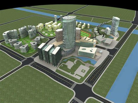 杭州下沙综合体3dmax 模型下载-光辉城市