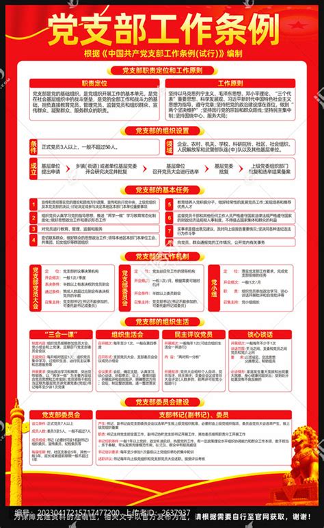 党支部工作条例展板图片_海报_编号10309749_红动中国