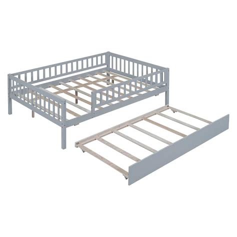 Full Pine Wood Daybed: Roll-Out Trundle, Guardrails - Bed Bath & Beyond ...