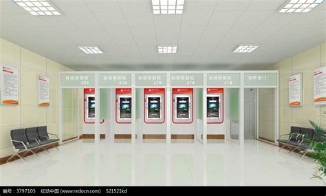 银行自动取款机3d模型_红动网