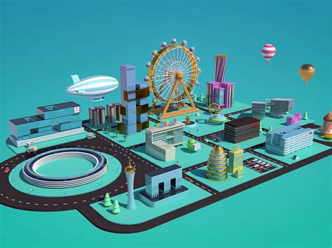 C4D虚拟城市—互联网大咖_闫天贺-站酷ZCOOL
