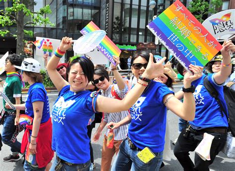 Tokyo Rainbow Pride participants march for 