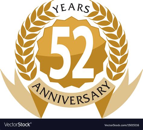 52 years anniversary happy birthday celebration Vector Image