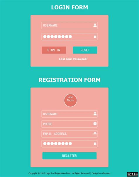 用户注册登录表单网页模板免费下载html - 模板王