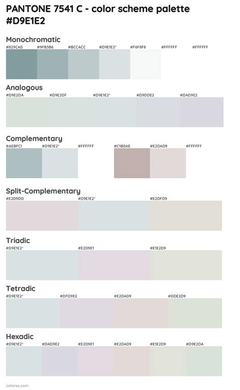 PANTONE 7541 C color palettes and color scheme combinations - colorxs.com