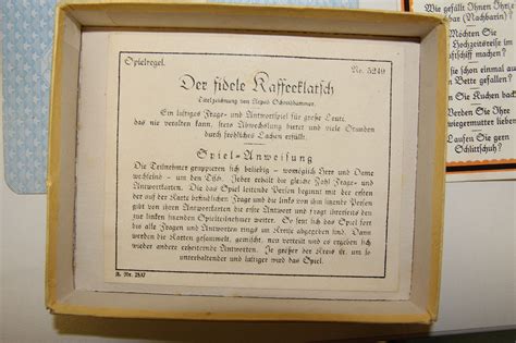 "Der Fidele Kaffeeklatsch", altes Frage-Antwort-Kartenspiel, 1920/30er ...