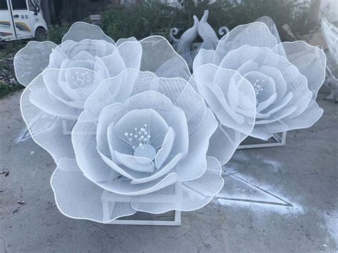 不锈钢镂空花朵雕塑户外园林景观铁艺植物小区绿化广场美陈装饰品-淘宝网