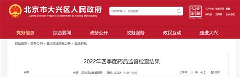 北京市大兴区市场监督管理局公布2022年四季度药品监督检查结果_手机新浪网