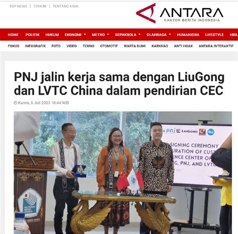 印尼官方媒体报道柳工-柳职院-PNJ客户体验中心成立_国交动态_国际交流处