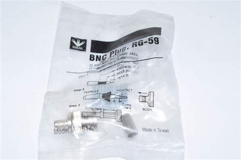 Amazon.com: Lot of 3 New Ideal BNC Plug, RG-59, PVC, 75 Ohm, IA-3617 ...