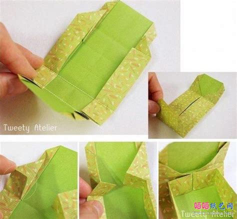 如何自制简单礼物盒 清新礼盒折纸图片教程_实用折纸_折纸教程（一） - 晒宝手工（晒晒纸艺网）