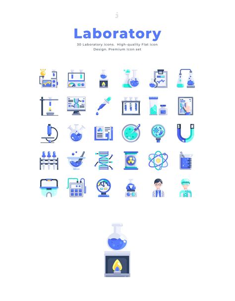 30个实验室图标源文件下载30 Laboratory Icons Flat - 设计口袋