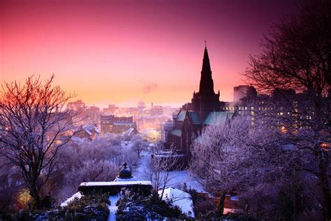 冬天,日落,城市风景4K壁纸-千叶网