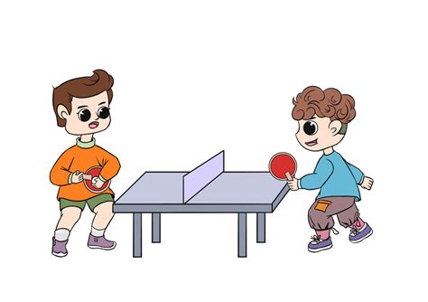 卡通打乒乓球的两个男孩插画,人物素材,设计素材,设计,汇图网www ...