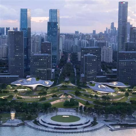 Zaha Hadid Architects 深圳湾超级总部基地C塔竞赛优胜方案 | 德国室内设计dinzd.com