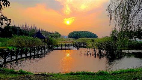 在上海青浦，有一种迷人，叫淀山湖日落__凤凰网