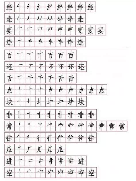 一年级汉字笔画顺序表,一年级汉字笔画,一年级汉字笔顺_大山谷图库
