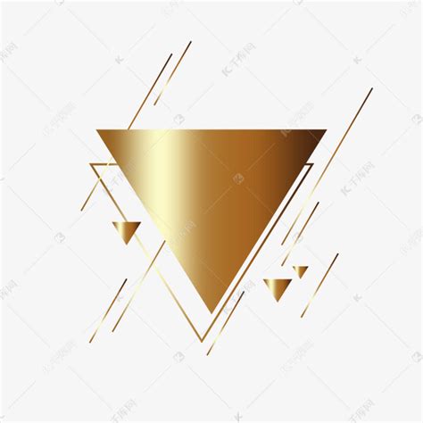 金色几何三角素材图片免费下载-千库网