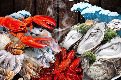 海鲜盛宴海鲜水产宣传实拍海报图片下载 - 觅知网