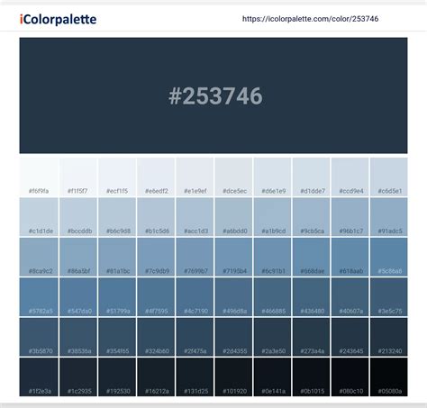 Pantone 7546 C Color | Hex color Code #253746 information | Hsl | Rgb ...