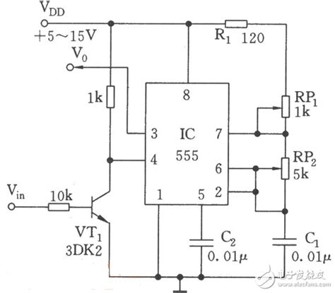 555芯片组成的线性温度-频率变换电路