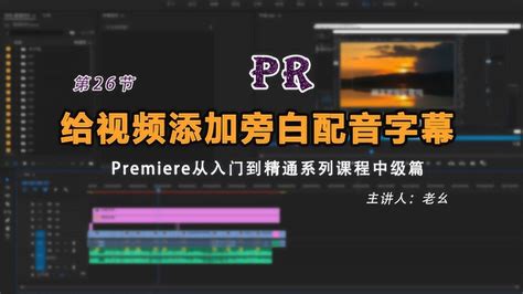 Premiere从入门到精通第26节：如何用PR给视频添加旁白配音字幕_腾讯视频