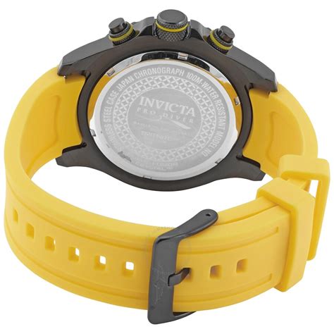 Invicta Pro Diver Black Carbon Fiber Dial Yellow Polyurethane Men