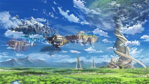 Wallpaper : landscape, anime, Sword Art Online, Alps, plateau, Alfheim Online, meadow, plain ...