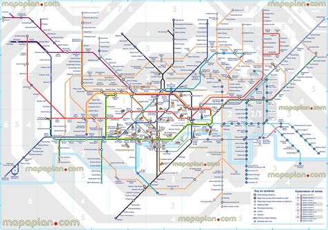 London top tourist attractions map - London tube / underground stations ...