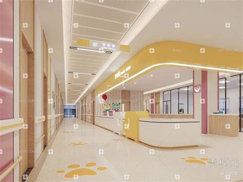 【医院护士站3D模型】_现代黄医院护士站3d模型下载_ID549230_免费3Dmax模型库 - 青模3d模型网