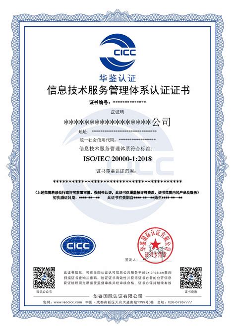 ISO20000信息技术服务管理体系认证证书|河南云飞科技
