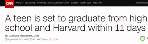 相隔11天，美国17岁少年相继拿到高中和哈佛大学毕业证_国际新闻 ...