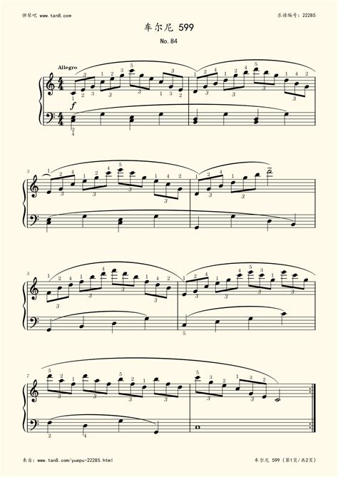 《车尔尼599 NO.84,钢琴谱》车尔尼|弹琴吧|钢琴谱|吉他谱|钢琴曲|乐谱|五线谱|高清免费下载|蛐蛐钢琴网