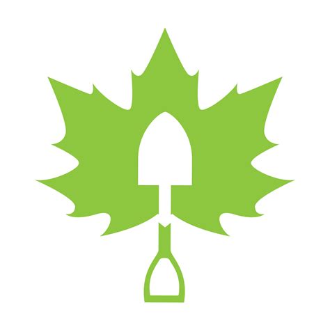 leaf maple with shovel logo vector symbol icon design graphic ...