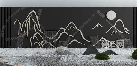 新中式景观流水背景墙3d模型下载_3d新中式景观流水背景墙模型下载_3d新中式景观流水背景墙max模型免费下载_建E室内设计网