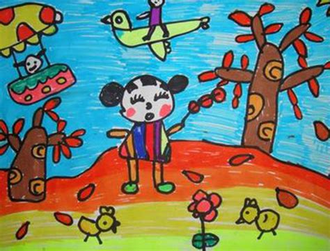 幼儿教育:水粉画《秋天的树林》-中大网校儿童教育网