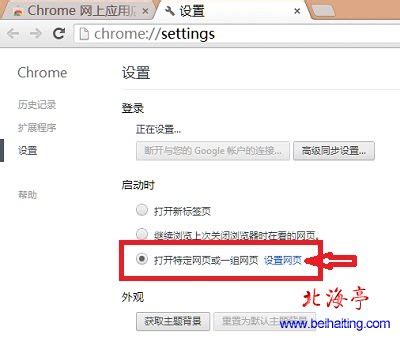 谷歌浏览器Chrome如何设置上网主页?_北海亭-最简单实用的电脑知识、IT技术学习个人站