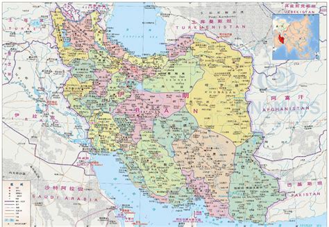 伊朗地图中文版高清 - 伊朗地图 - 地理教师网