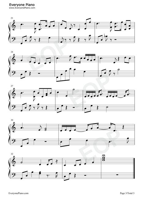 第三十八年夏至-C调简单版-爱而不得的催泪情歌五线谱预览3-钢琴谱文件（五线谱、双手简谱、数字谱、Midi、PDF）免费下载