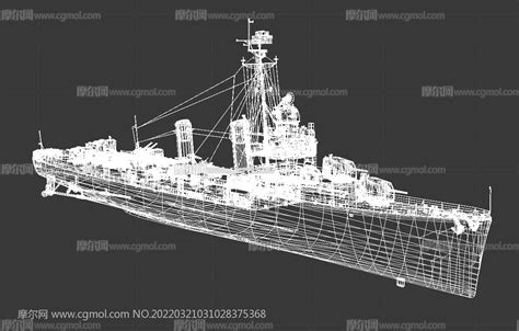 影视级咸阳号驱逐舰_军舰模型下载-摩尔网CGMOL