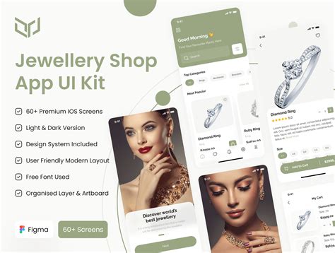 珠宝店App小程序 UI 设计套件 Figma工具包下载 – UI铺子-设计分享